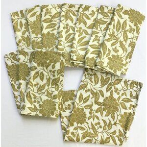11 - Ralph Lauren Pineview Cream Gold Cloth Napkins Leaves Berries Cotton Table